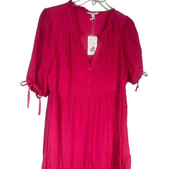 NWT Marissa Olivia Women’s Sz Large Pink Midi Dress Ruffle Skirt Church Casual - Picture 2 of 7